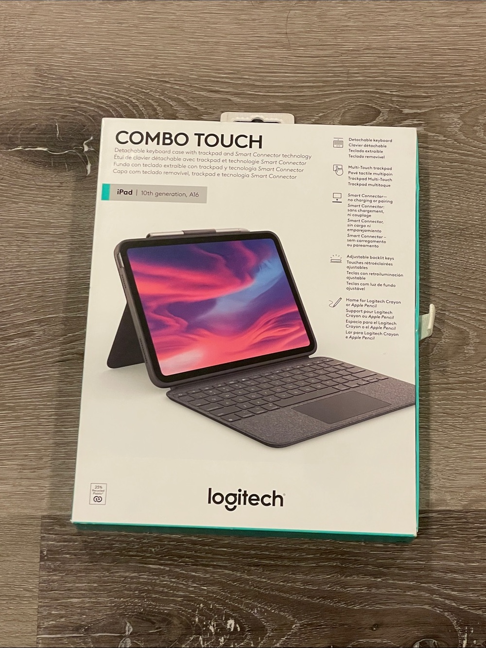 NEW • Logitech Combo Touch Keyboard Case for iPad in Gray and Black